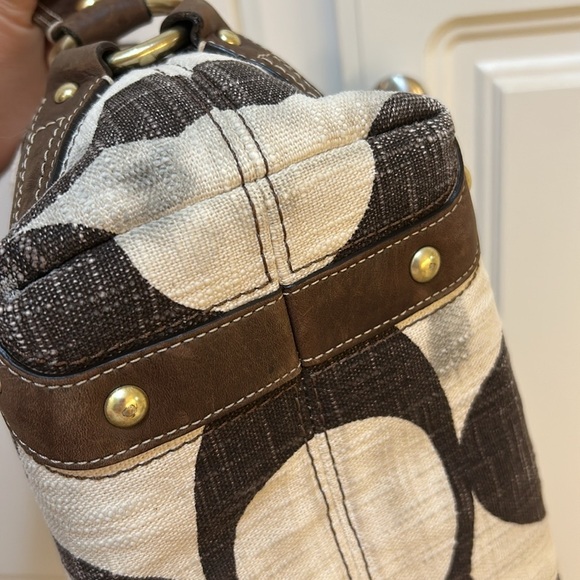 Coach large hobo bag 10795 Carly in brown & cream signature print - Picture 11 of 15